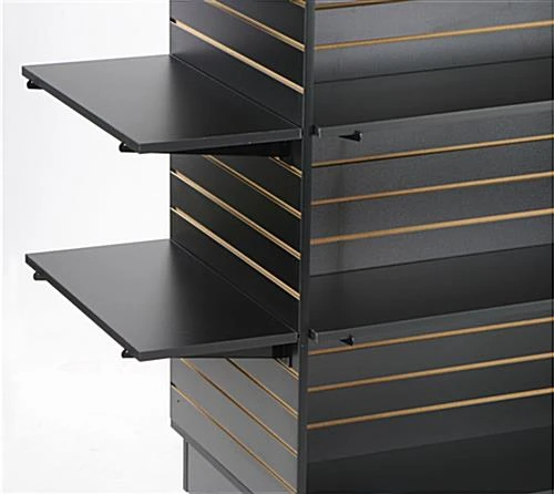 Slat Wall Fixtures, 12 Black Shelves - Image 3