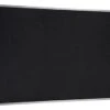 48” X 36” Rubber Bulletin Board –for Wall Mount, Solid Black Surface - Silver