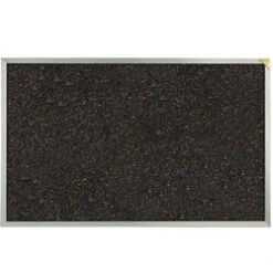 36 X 24 Rubber Bulletin Board For Wall Mount, Black Speckled Surface - Silver