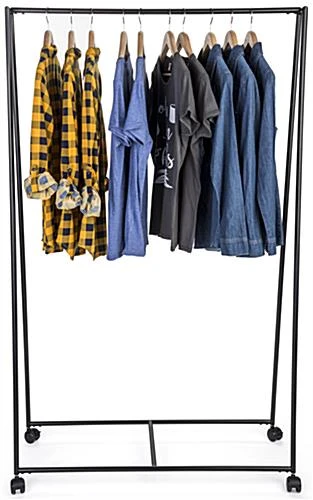 Metal Pipeline Teepee Clothes Rack With Wheels - Black - Image 2