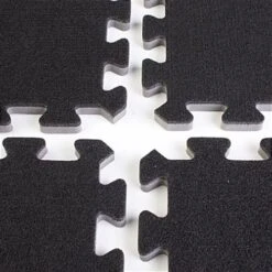 10' X 10' Interlocking Carpeted Foam Mat - Black