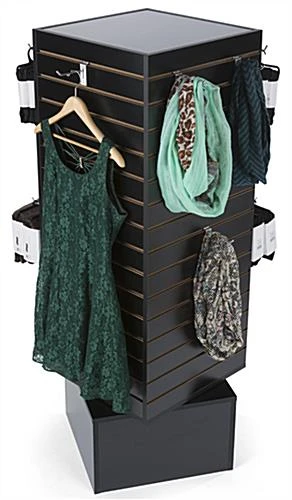 Slatwall Cube Tower For Floor, 4 Sides, Rotating - Black - Image 2