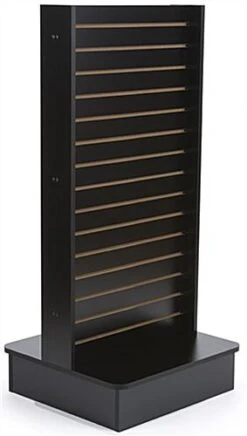 Slatwall Kiosk, I-Shaped, Double Sided - Black