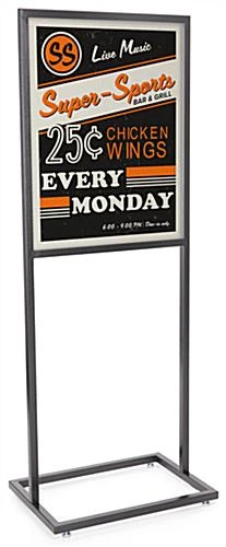 22 X 28 Poster Stand For Floor, Top Insert, 2 Sided, Floor Levelers - Gray, Speckle