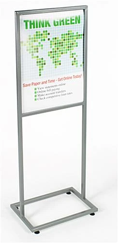 22 X 28 Poster Stand For Floor, Top Insert, 2 Sided, With Floor Levelers - Gray