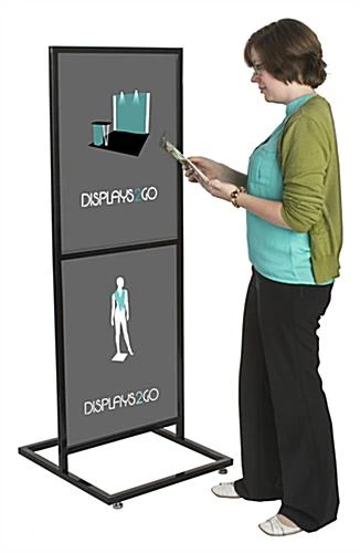 22 X 28 Poster Stand For Floor, 2-Sided, Side Insert, Metal - Black - Image 3