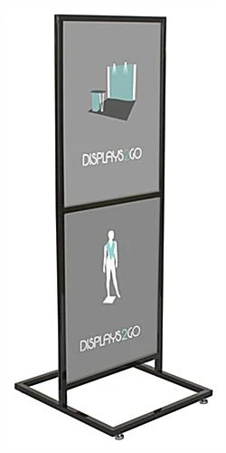 22 X 28 Poster Stand For Floor, 2-Sided, Side Insert, Metal - Black