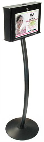 Key Drop Box With 11 X 7.5 Sign Holder, Lock & Floor Stand - Black