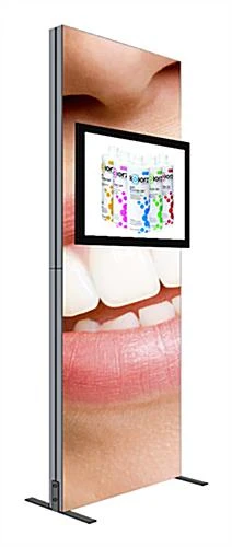 TV Stand With Custom Printed Graphics, Single Sided, Fits 26 To 40" Monitors, Silver