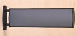 15 X 3.75 Curved Sign Holder, Wall Or Ceiling, Doubled Sided, Snap-out Lens - Black