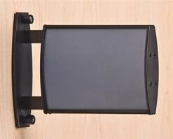 5 X 3.75 Curved Sign Holder For Wall Or Ceiling, Double Sided, Snap-out Lens - Black