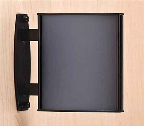 5.75 X 6 Curved Sign Holder For Wall Or Ceiling, Double Sided, Snap-out Lens - Black