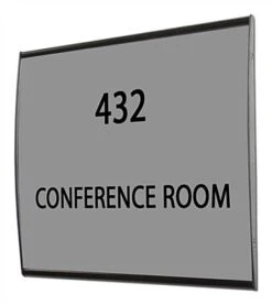 7.5 X 11.75 Curved Adhesive Wall Sign Holder, Snap-out Lens - Black