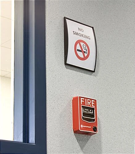 6 X 7.5 Curved Adhesive Wall Sign Holder, Snap-out Lens - Black - Image 3