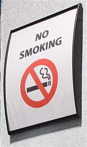 6 X 7.5 Curved Adhesive Wall Sign Holder, Snap-out Lens - Black