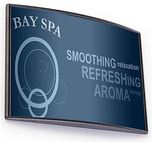 6 X 8.5 Curved Adhesive Wall Sign Holder, Snap-out Lens - Black - Image 2