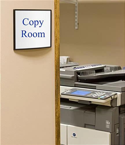 6 X 8.5 Curved Adhesive Wall Sign Holder, Snap-out Lens - Black