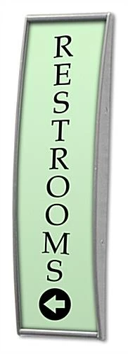 3 X 11.5 Curved Adhesive Wall Sign Holder, Snap-out Lens - Silver