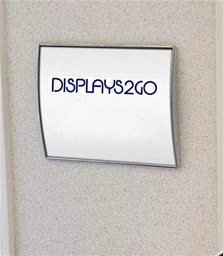 8.5 X 11 Curved Adhesive Wall Sign Holder, Snap-out Lens - Silver