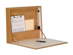 Folding Desk Laptop Station For Wall Mount - Oak