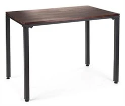 Wooden Retail Table With Metal Legs – Mahogany