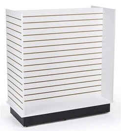 H-Shaped Slatwall Gondola Fixture, Base Wheels - White