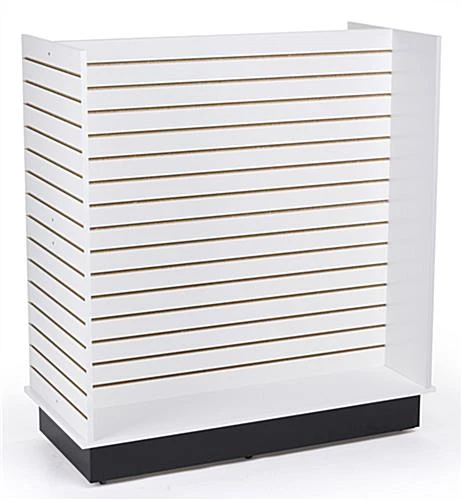 H-Shaped Slatwall Gondola Fixture, Base Wheels - White