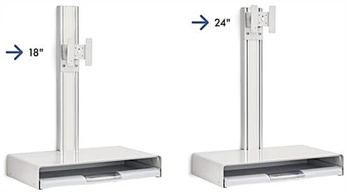 Workstation For Wall, Fits Monitors Up To 43 Inches, Keyboard & Mouse Tray - White - Image 7