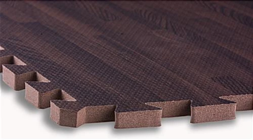 10’ X 10’ Interlocking Foam Mats, 26 Flooring Tiles - Cherry & Dark Oak Wood Grain - Image 5