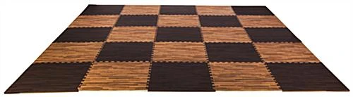 10’ X 10’ Interlocking Foam Mats, 26 Flooring Tiles - Cherry & Dark Oak Wood Grain - Image 2