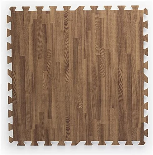 10’ X 10’ Interlocking Foam Mats, 26 Flooring Tiles - Cherry & Dark Oak Wood Grain - Image 3